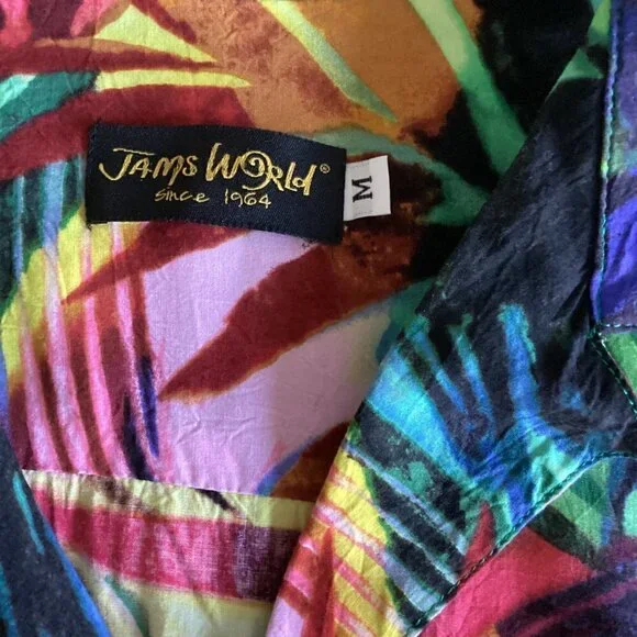 Jams World Versailles Pattern Hawaiian Floral Shirt Sz M #122T - Picture 8 of 10